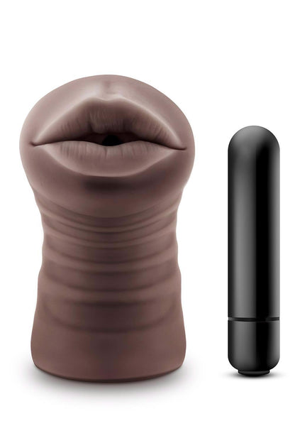 3-Masturbator wibrujący Krystal Blush brązowy-3