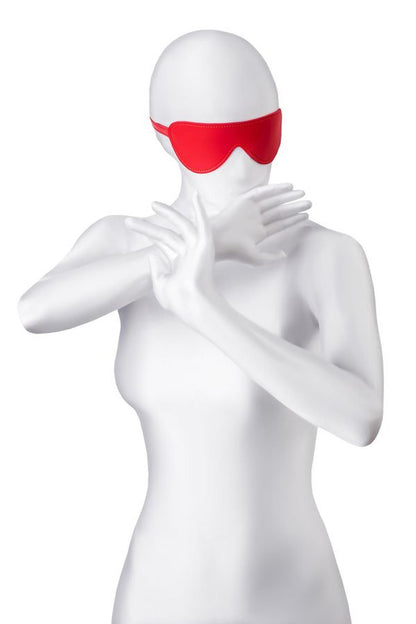 4-Maska BDSM Anonymo ze skóry PU czerwona 65 cm-4