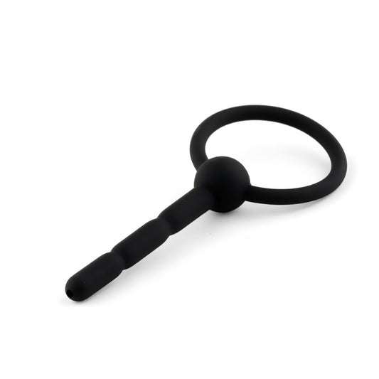1-Silikonowy plug penisowy z kanałem HeavyFun 10,5 cm-1