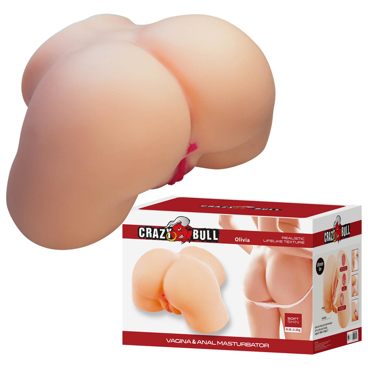 1-Realistyczny masturbator waginalny i analny Crazy Bull Olivia-1