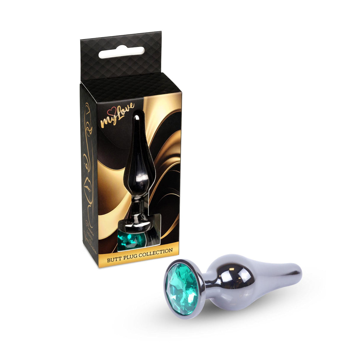 1-Korek analny stalowy MyLove Toys zielony 9.5 cm-1