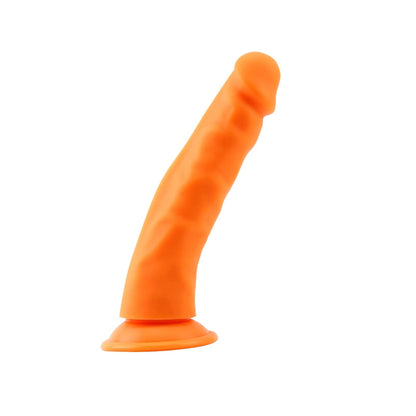 1-Dildo silikonowe Steven.R pomarańczowe z przyssawką 22 cm-1
