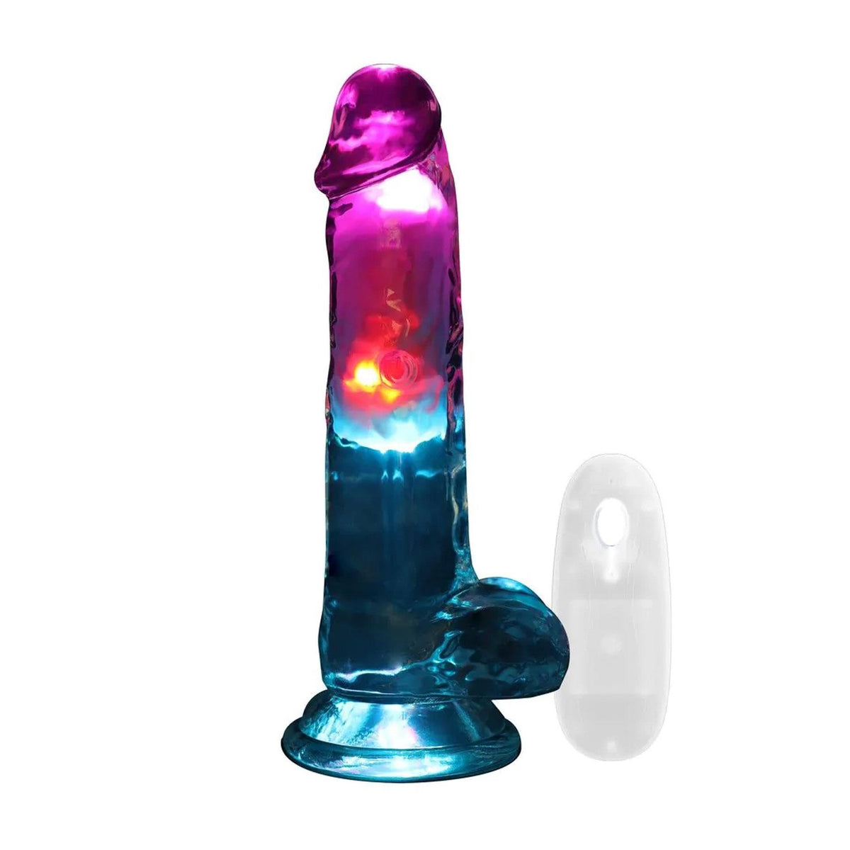 3-Wibrator realistyczny RealRock LED przezroczysty 19.5 cm-3