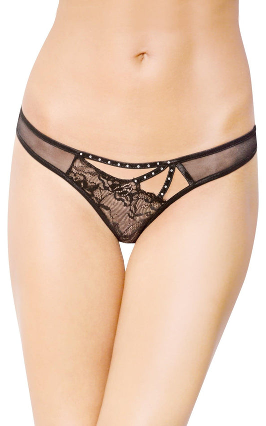 1-Figi koronkowe tiulowe SoftLine 2441 czarne S/M-1