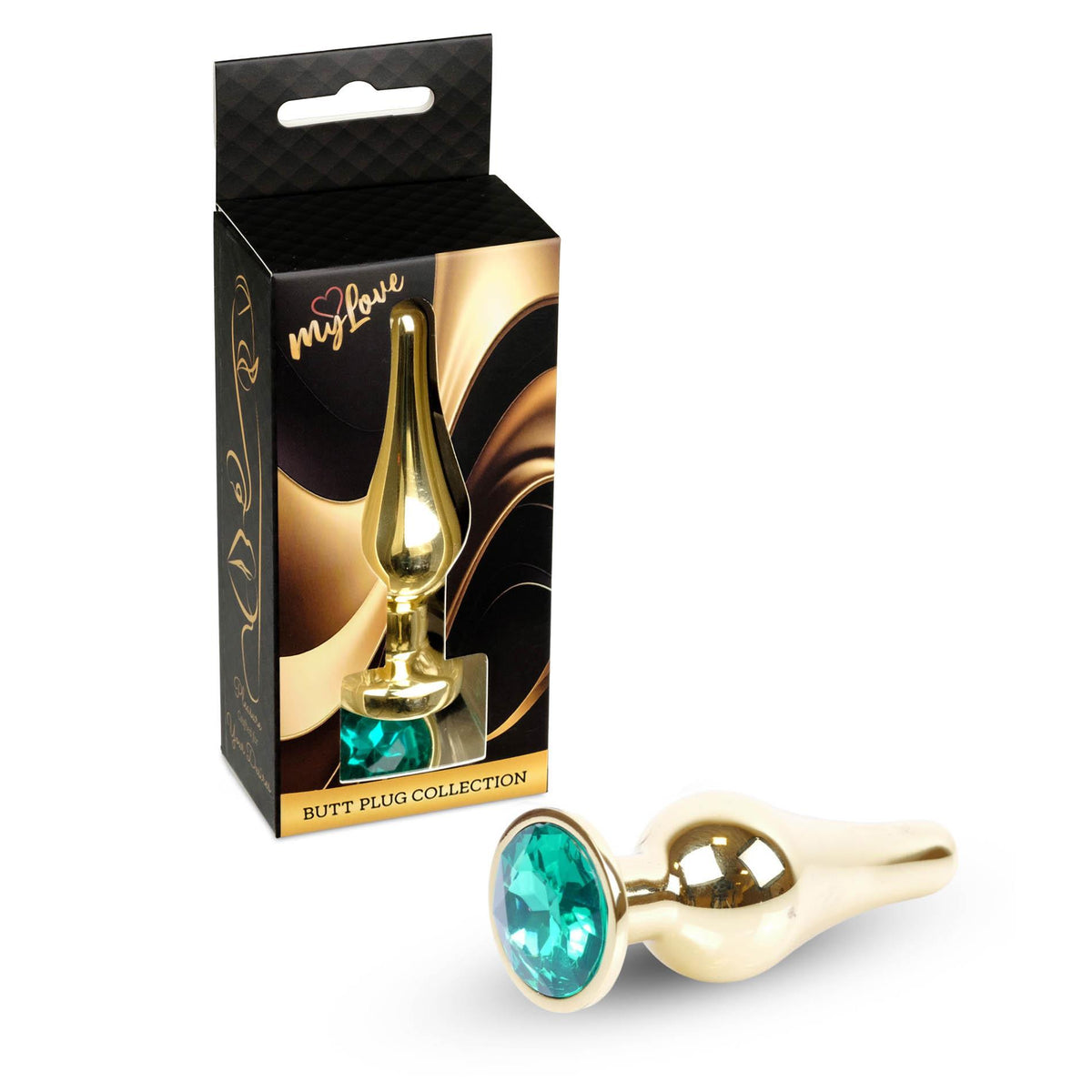 2-Biżuteria analna MyLove Toys ze stali nierdzewnej zielona 9.5 cm-2