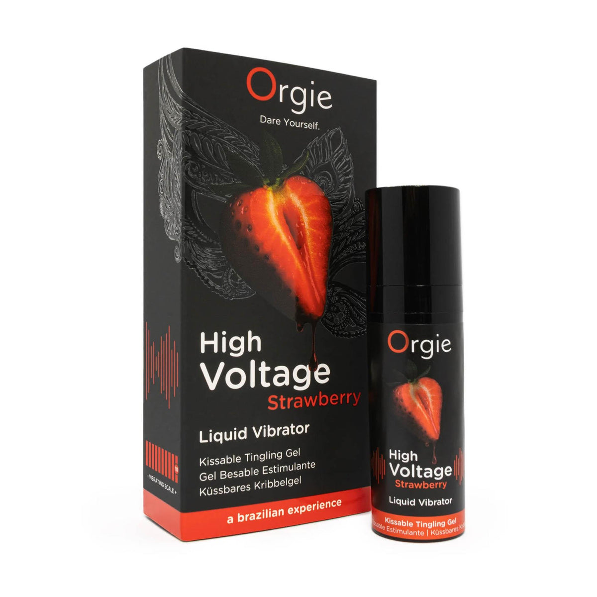 2-Wibrujący Żel Intymny Orgie High Voltage Truskawkowy 15ml-2