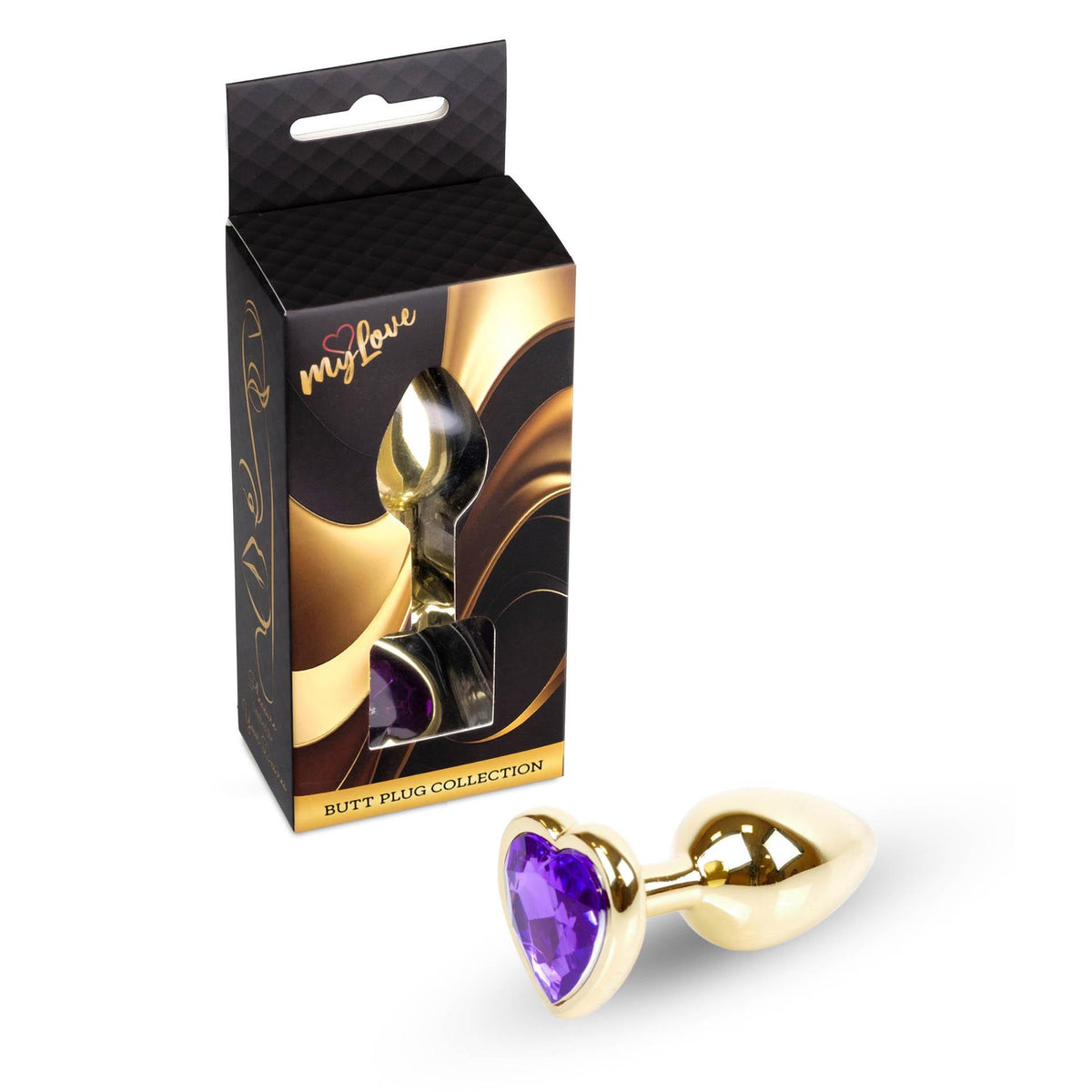 1-MyLove Toys - Jewellery Gold  Heart PLUG- Purple-1