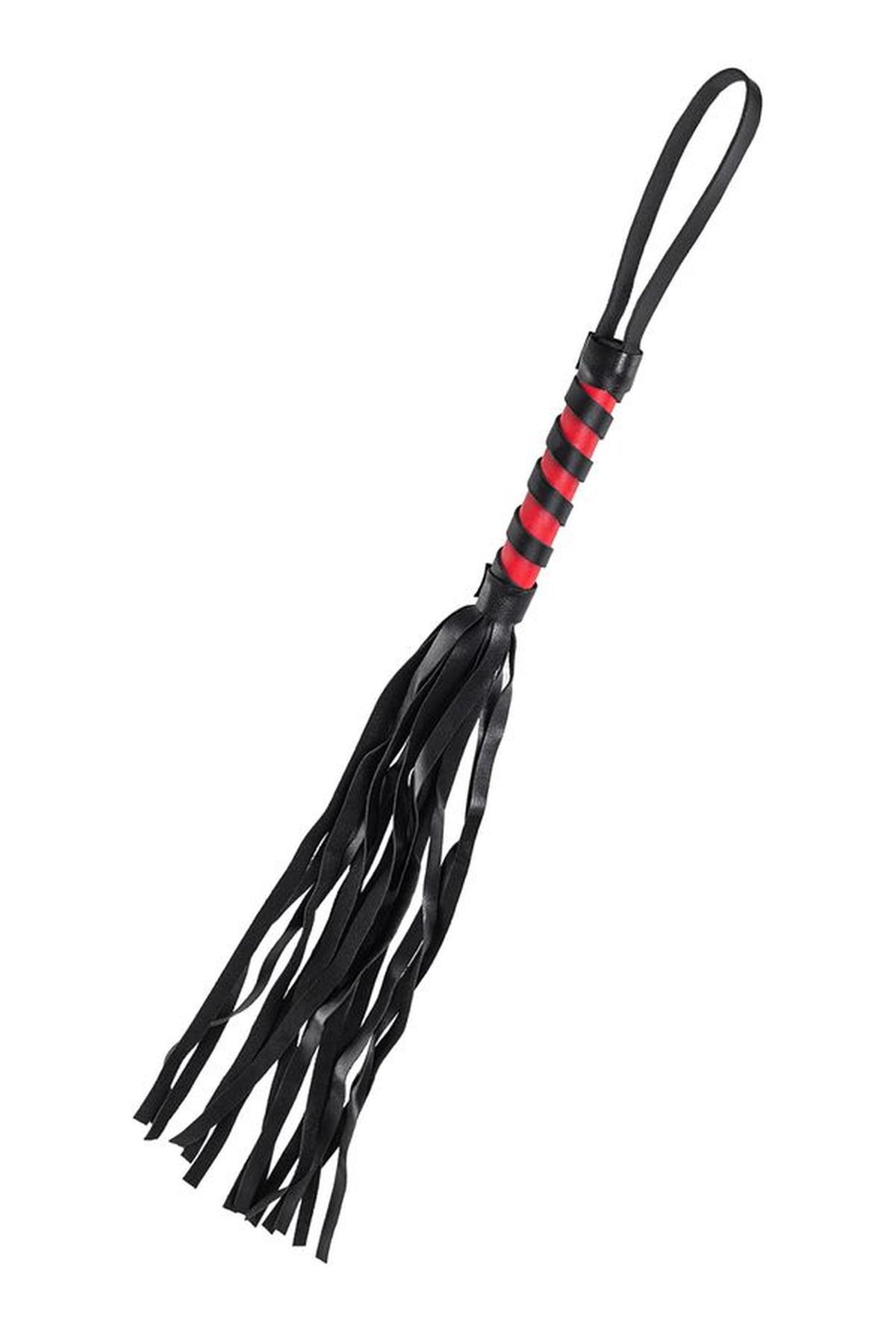 1-Pejcz Anonymo ze skóry PU czarny czerwony 45 cm-1