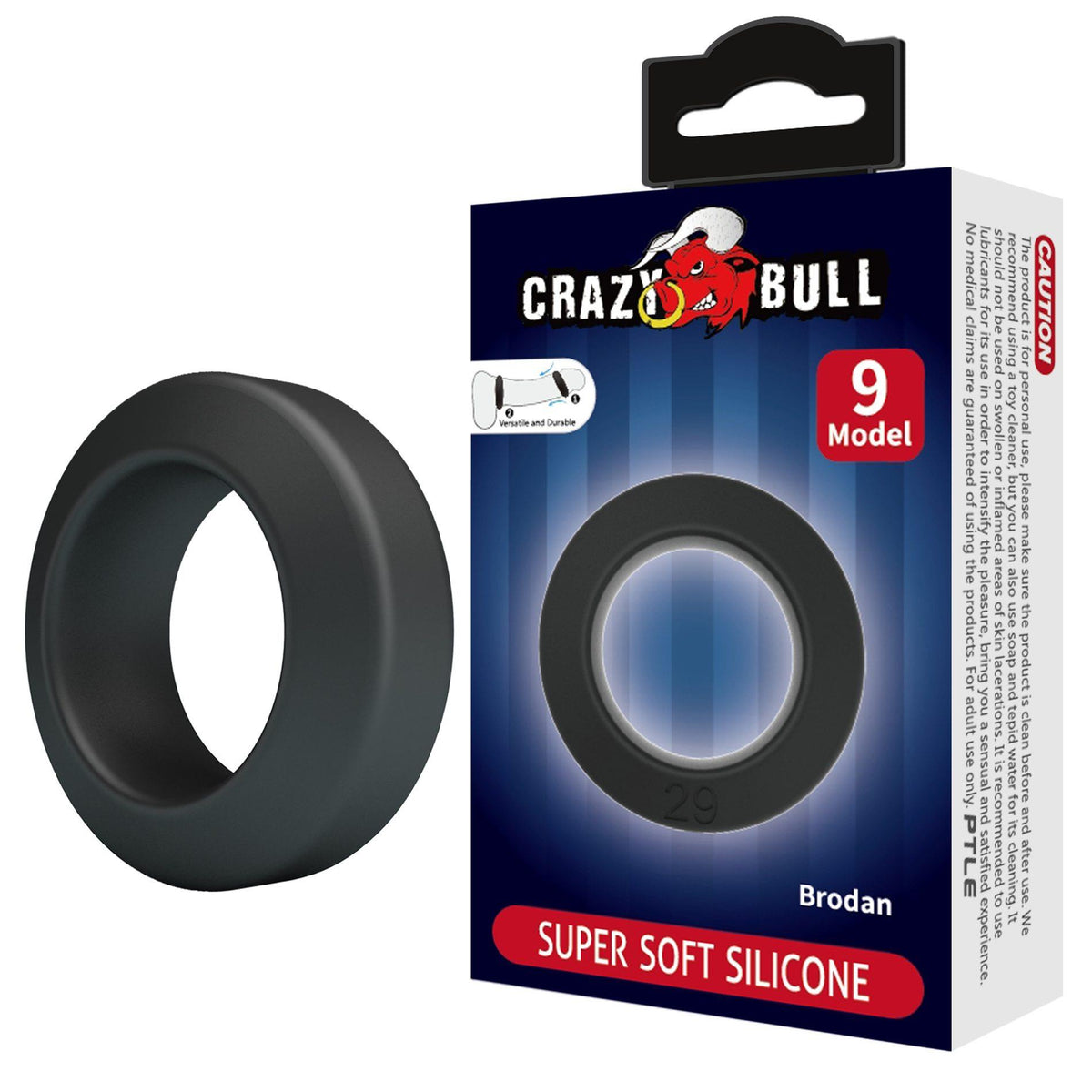 2-Pierścień erekcyjny silikonowy Crazy Bull Brodan wodoodporny 3,8 cm-2