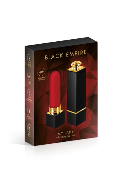 3-Mini wibrator szminkowy Black Empire Mylady USB silikonowy czarny-3