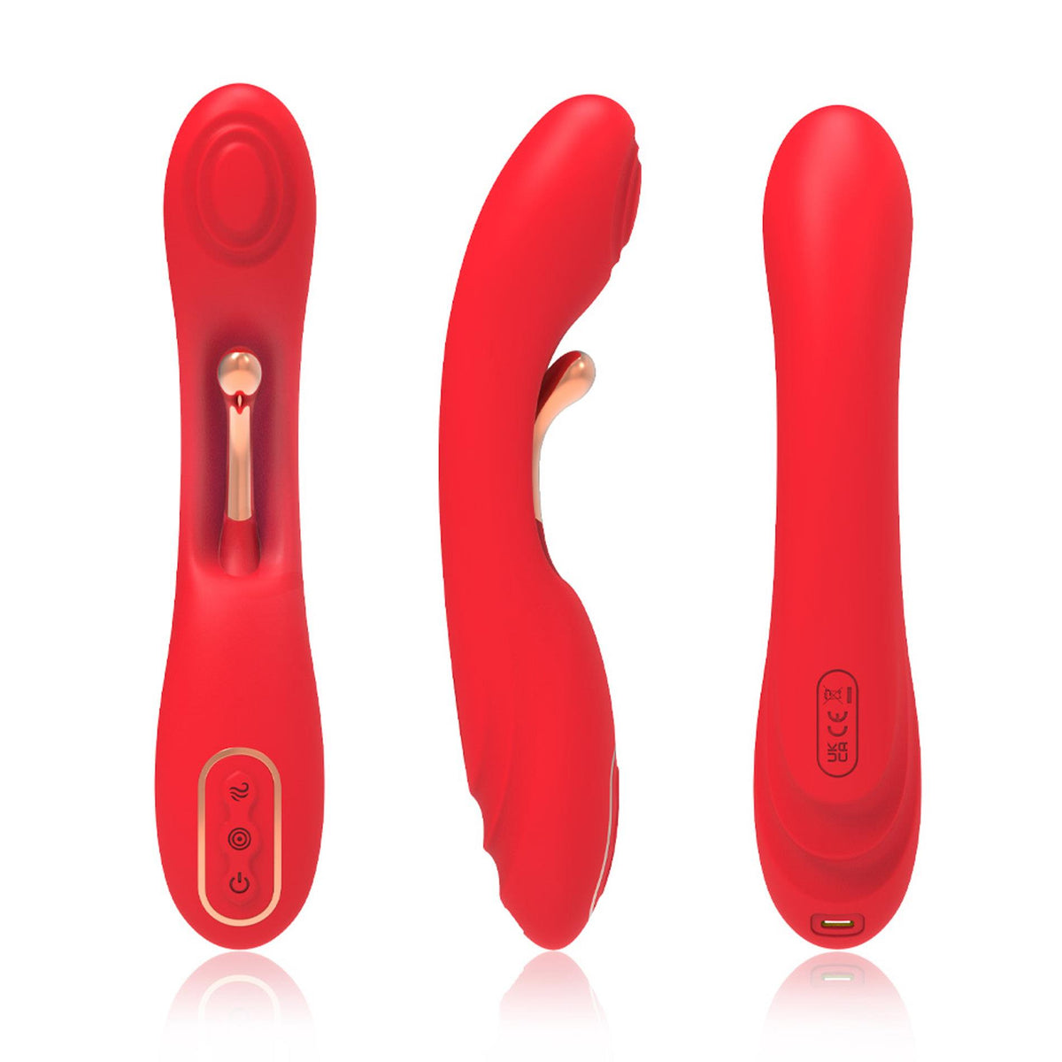 3-Wibrator punktu G dwupunktowy czerwony B-Series Joy USB 22 cm-3