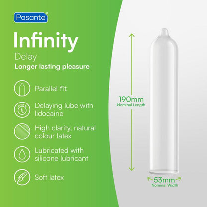 1-Prezerwatywa opóźniająca Pasante Infinity X Delay naturalna 19 cm 1 sztuka-1