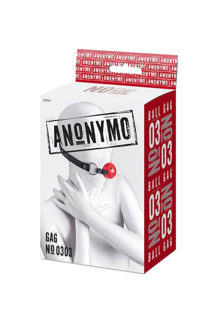 3-Knebel BDSM Anonymo regulowany czerwono czarny 64 cm-3
