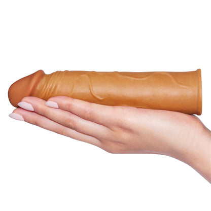 4-Add 1"" Pleasure X Tender Penis Sleeve Brown-4