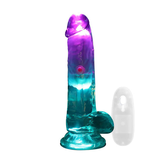 1-Wibrator realistyczny RealRock z jądrami przezroczysty 16.2 cm-1