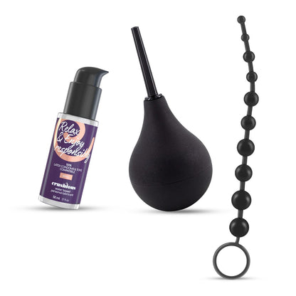 3-Zestaw analny Crushious gruszka 90 ml łańcuszek 10 perełek-3