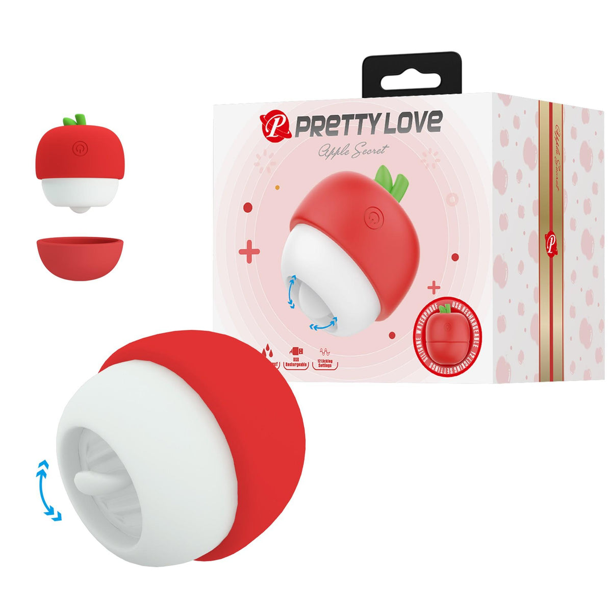4-Stymulator łechtaczki Pretty Love Apple Secret silikonowy 12 trybów lizania-4