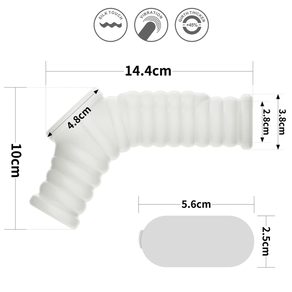 3-Vibrating Wave Knights Ring with Scrotum Sleeve (White)-3
