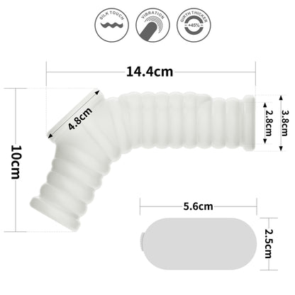 3-Vibrating Wave Knights Ring with Scrotum Sleeve (White)-3