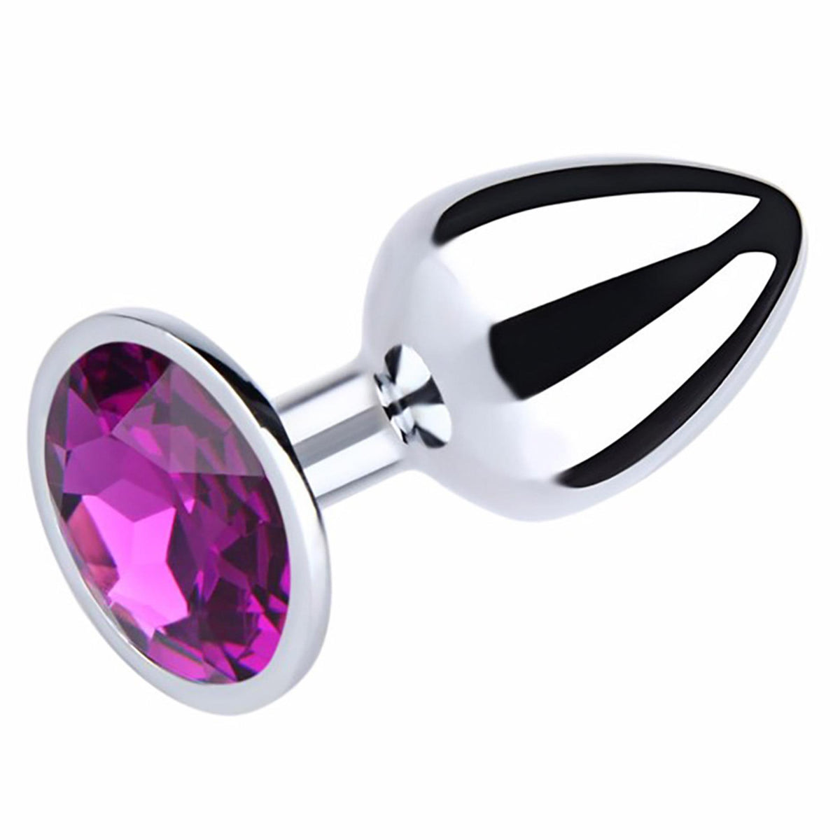 2-Mały srebrny korek analny z fioletowym diamentem Fantasy 7 cm-2