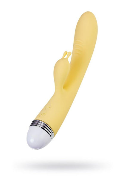 3-Wibrator króliczek Flovetta Aster silikonowy żółty USB 22 cm-3