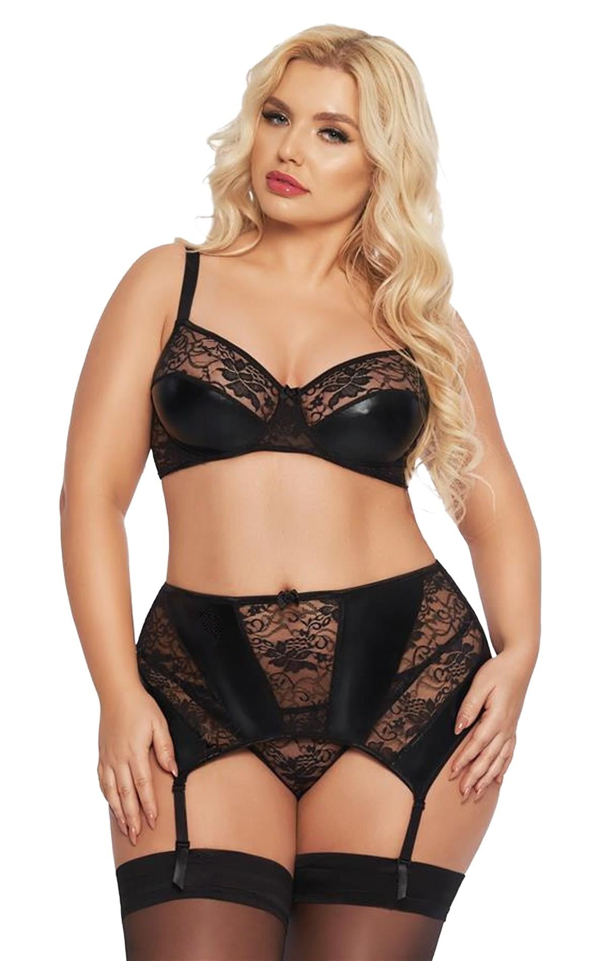 1-Komplet bielizny erotycznej Joana SoftLine czarny 3XL-1