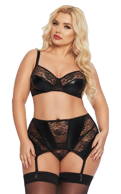 1-Komplet bielizny erotycznej Joana SoftLine czarny 3XL-1