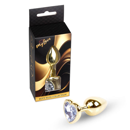 3-Biżuteria analna MyLove Toys złote serce diament 7 cm-3