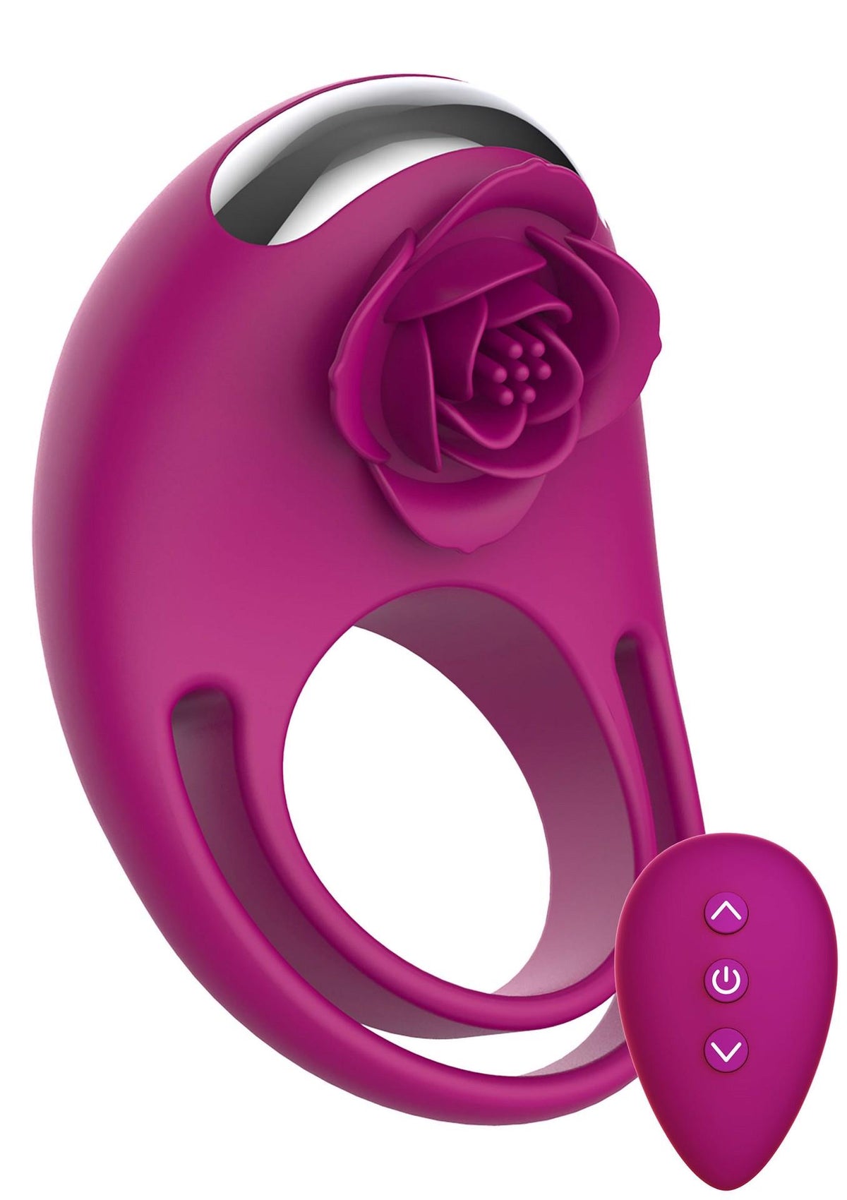 1-Pierścień wibrujący Put A Ring On It ToyJoy fuksja pilot USB-1