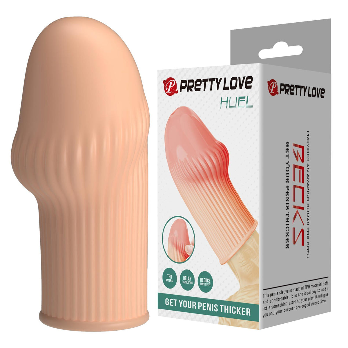 5-Elastyczna przedłużka na penisa Pretty Love Huel TPR-5