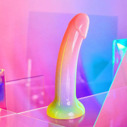 4-Dildo silikonowe zakrzywione Stargazer Love to Love 15 cm wielokolorowe-4