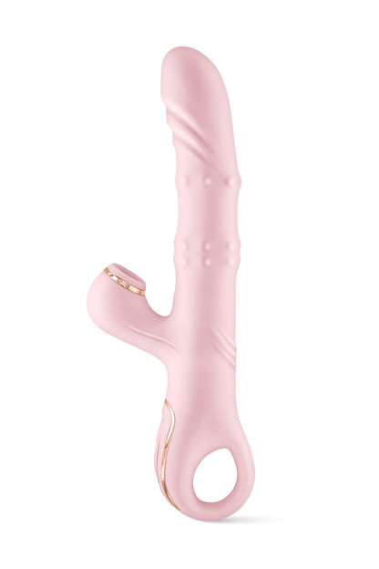 2-Wibrator króliczek Classy 5w1 Yoba pudrowy róż USB-2