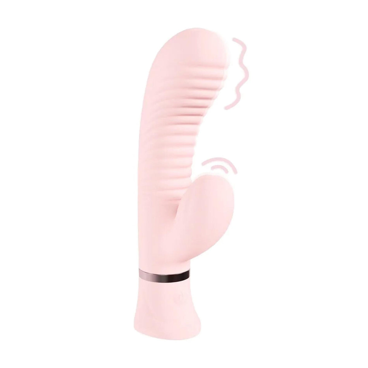 2-Wibrator króliczek Loveline Mystique żebrowany różowy 15,9 cm-2