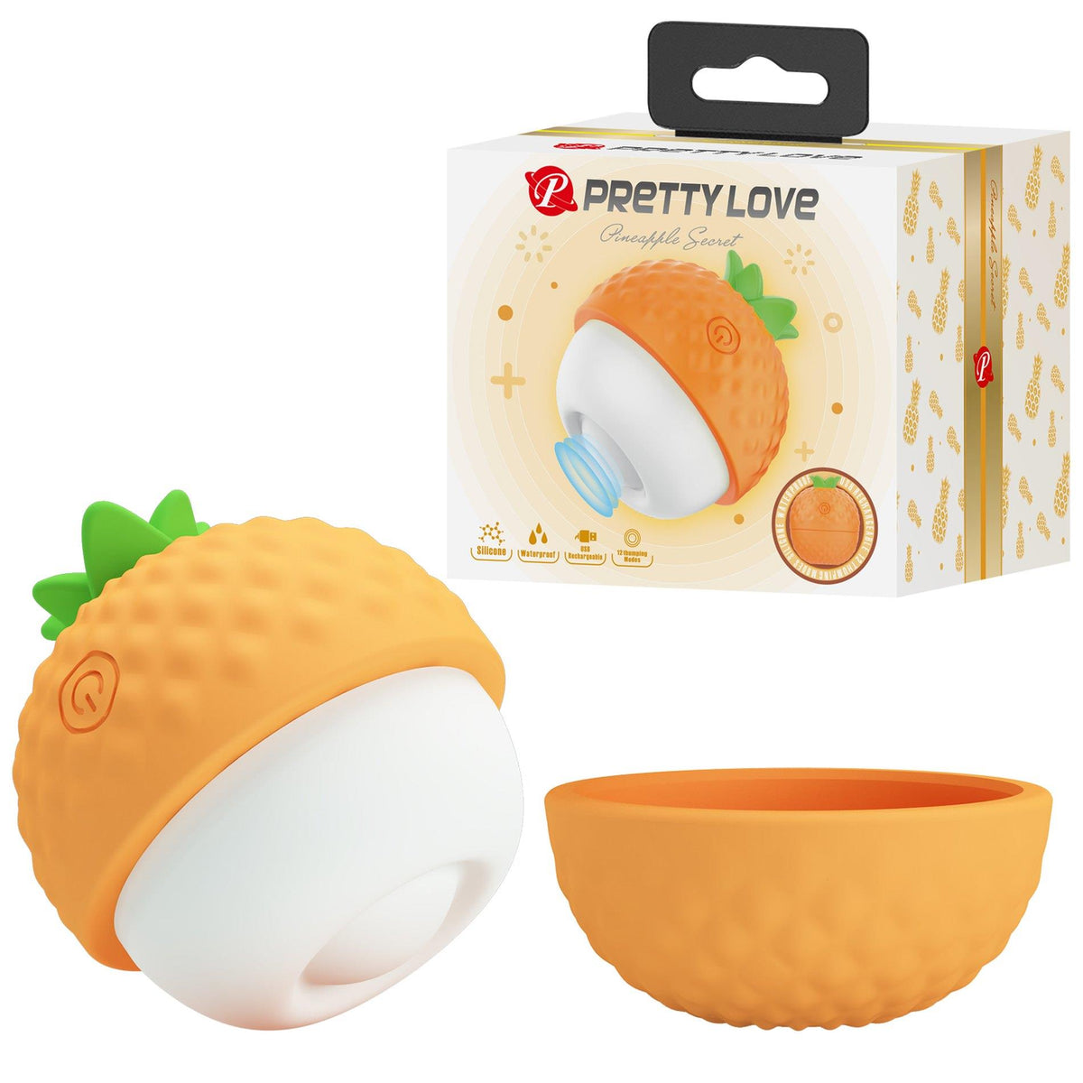 5-Silikonowy wibrator Pineapple Secret Pretty Love 12 trybów uderzeń-5