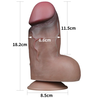 1-7.0'' Dual Layered Platinum Silicone Cock-1