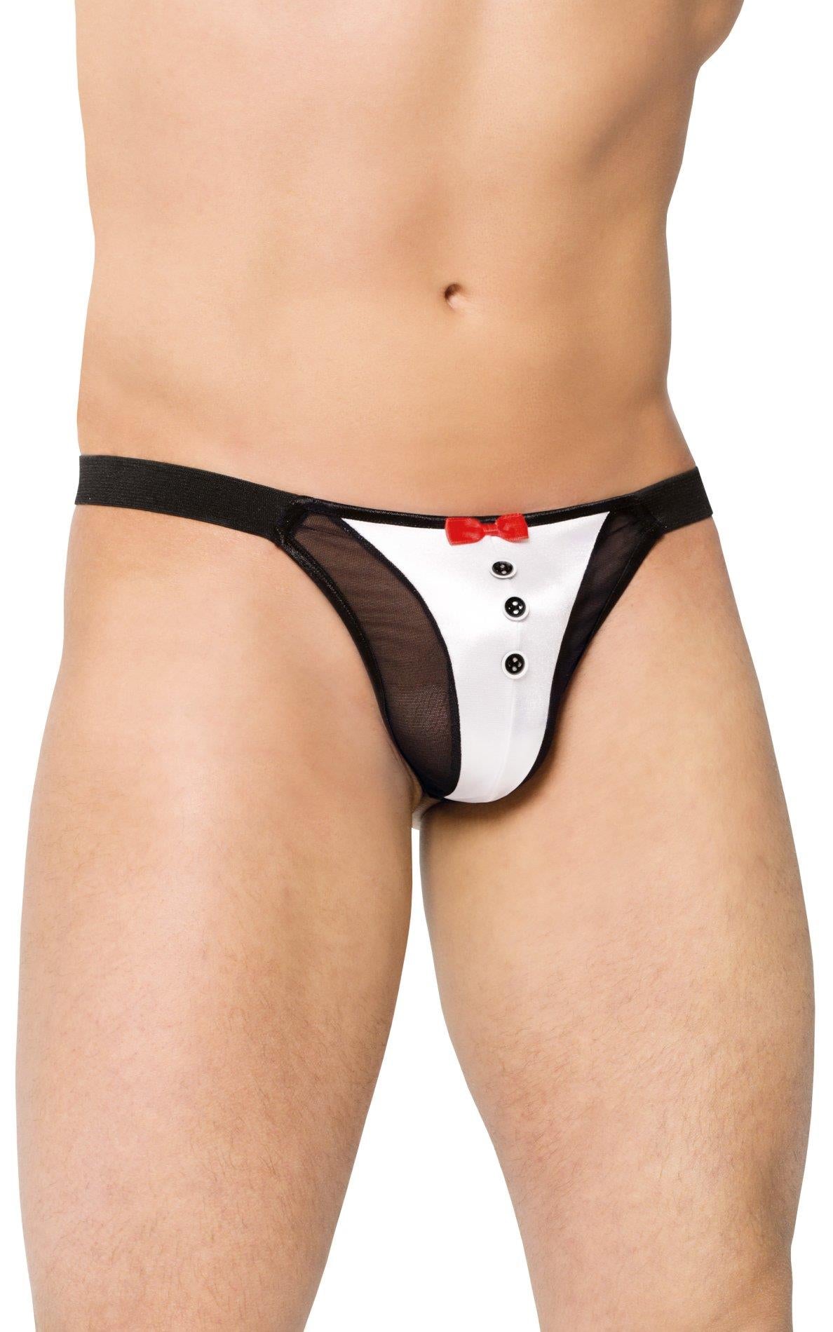 1-Eleganckie stringi męskie SoftLine 4433 białe S/L-1