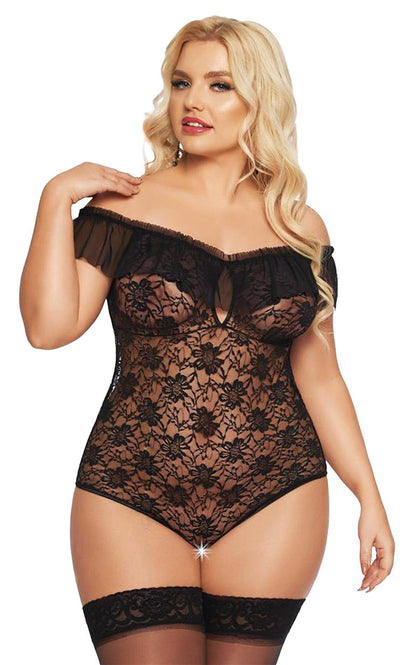 1-Koronkowe body Kamila SoftLine Collection czarny 2XL-1