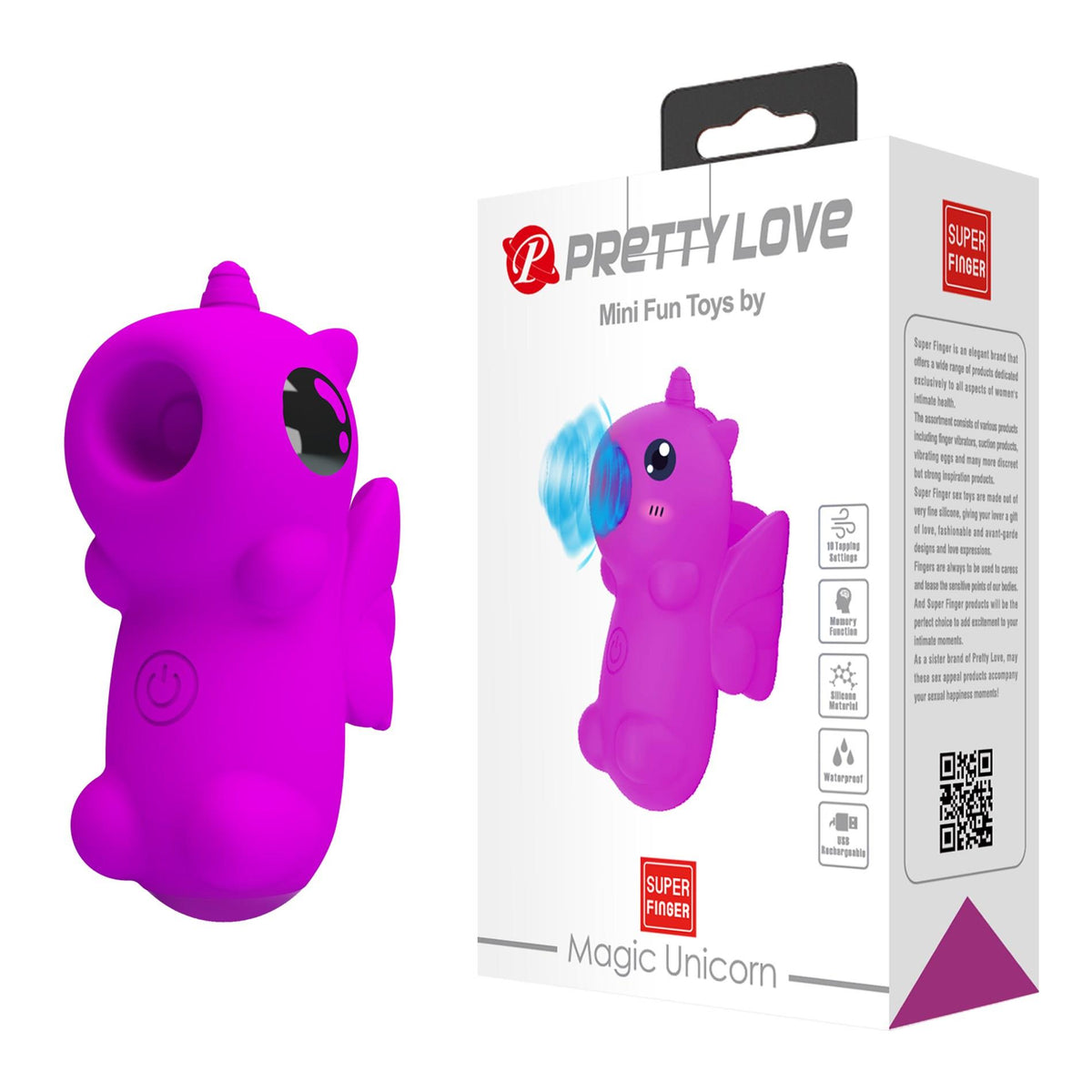 3-Wibrator na palec Magic Unicorn Pretty Love 10 stukających-3