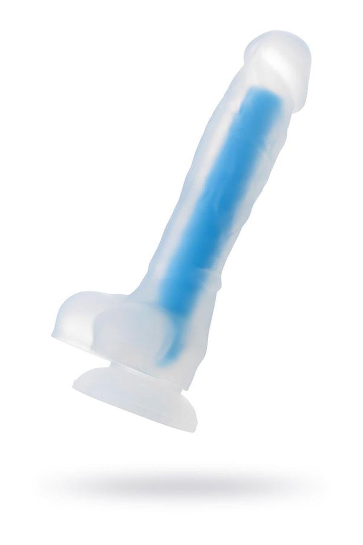 1-Dildo żelowe świecące Bruce Glow niebieskie 16,5 cm Beyond-1