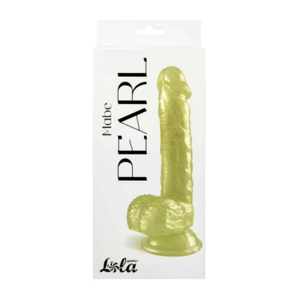 1-Dildo żelowe perłowe Pearl złote 20,5 cm-1