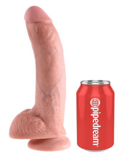 1-Dildo realistyczne King Cock z jądrami PVC 22,9 cm-1