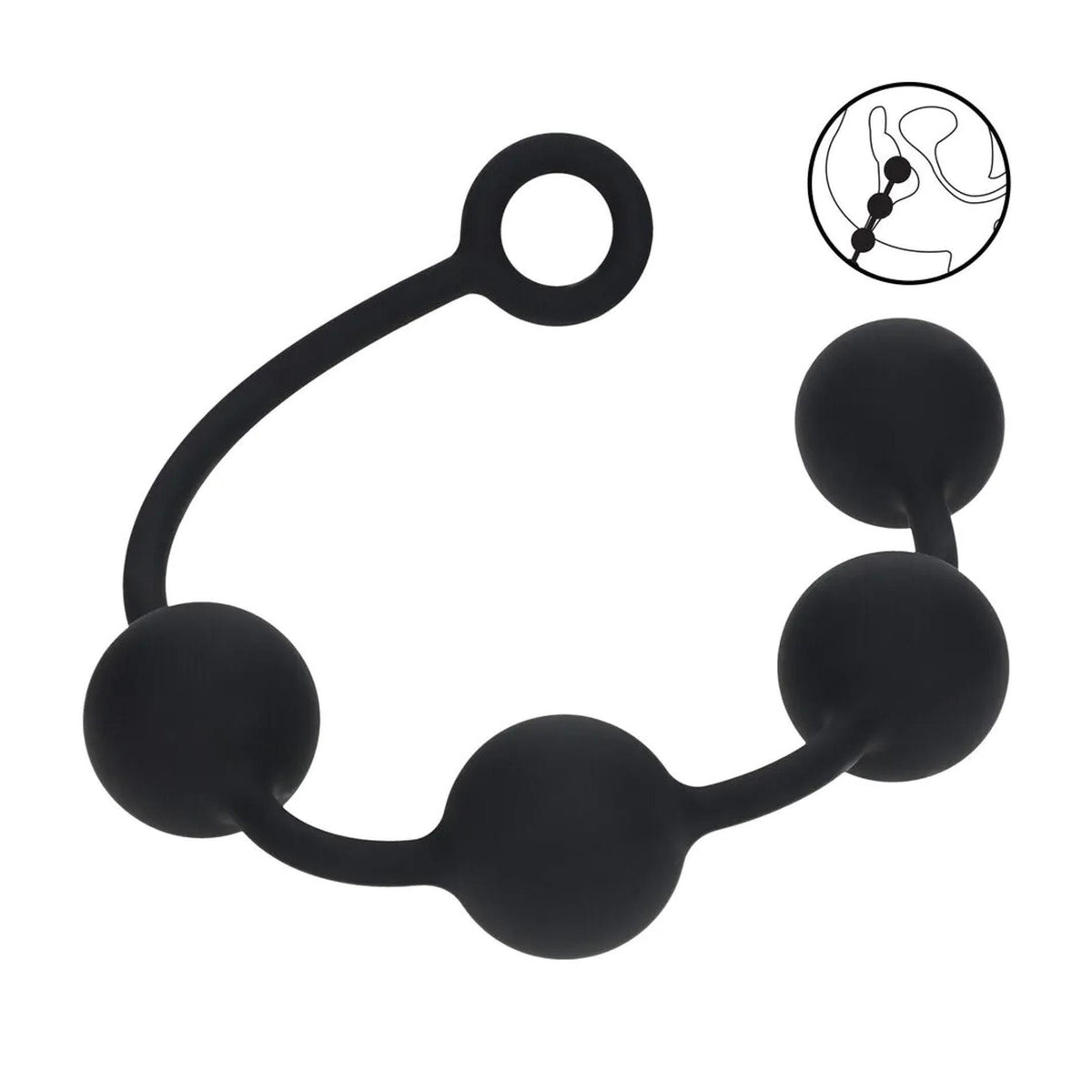 1-Kulki analne silikonowe Levelz XL 5cm czarne-1