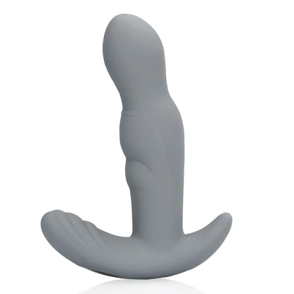 1-Silikonowy rotacyjny stymulator prostaty Loveline szary z pilotem 13 cm-1