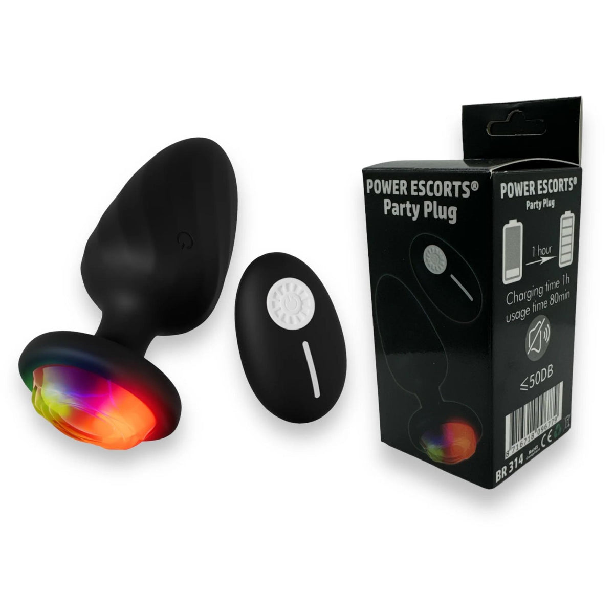1-Wibrujący korek analny zdalny Power Escorts czarny silikonowy USB 10 cm-1
