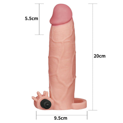 3-Add 3"" Pleasure X Tender Vibrating Penis Sleeve-3