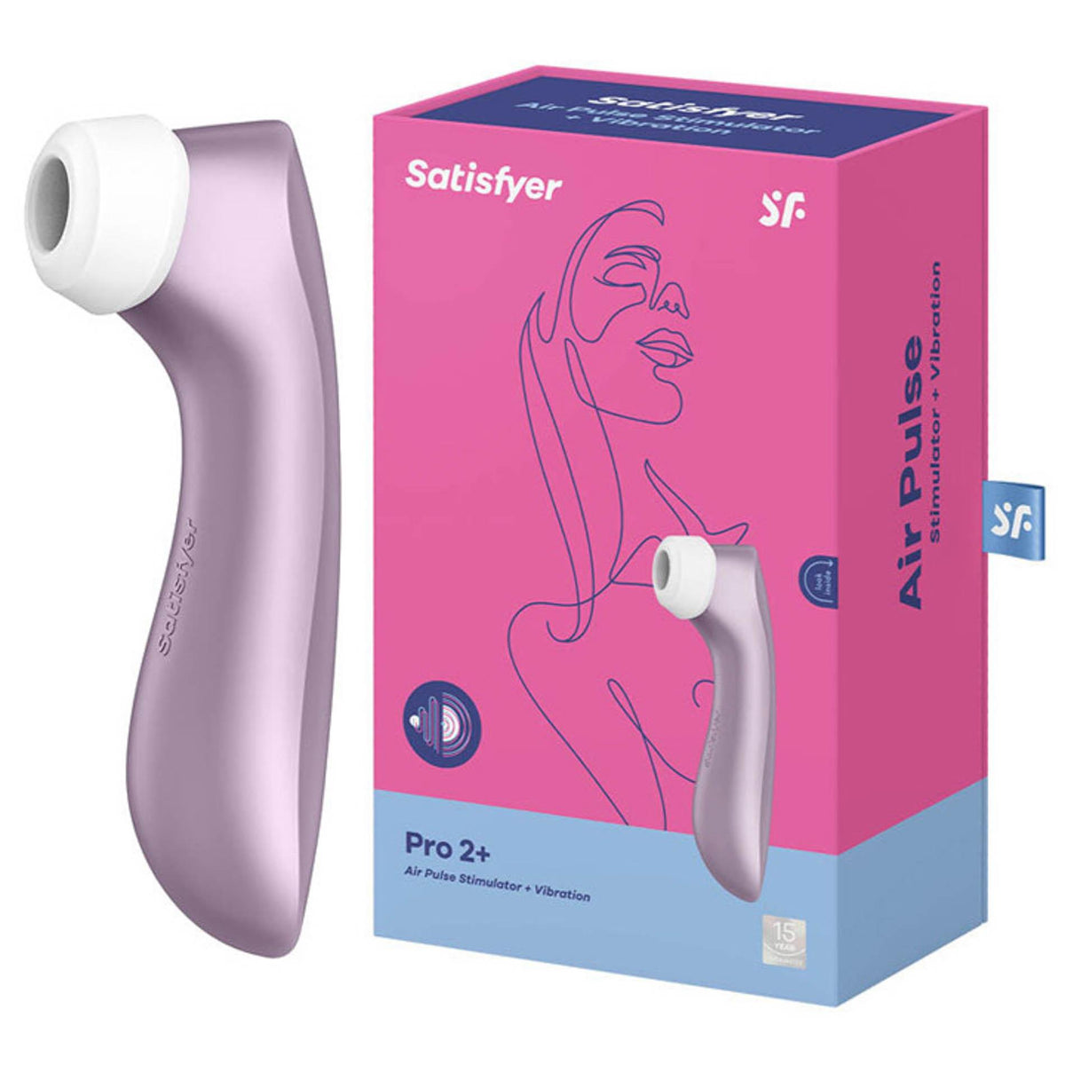 1-Bezdotykowy masażer łechtaczki Satisfyer Pro 2+ fioletowy USB 16 cm-1