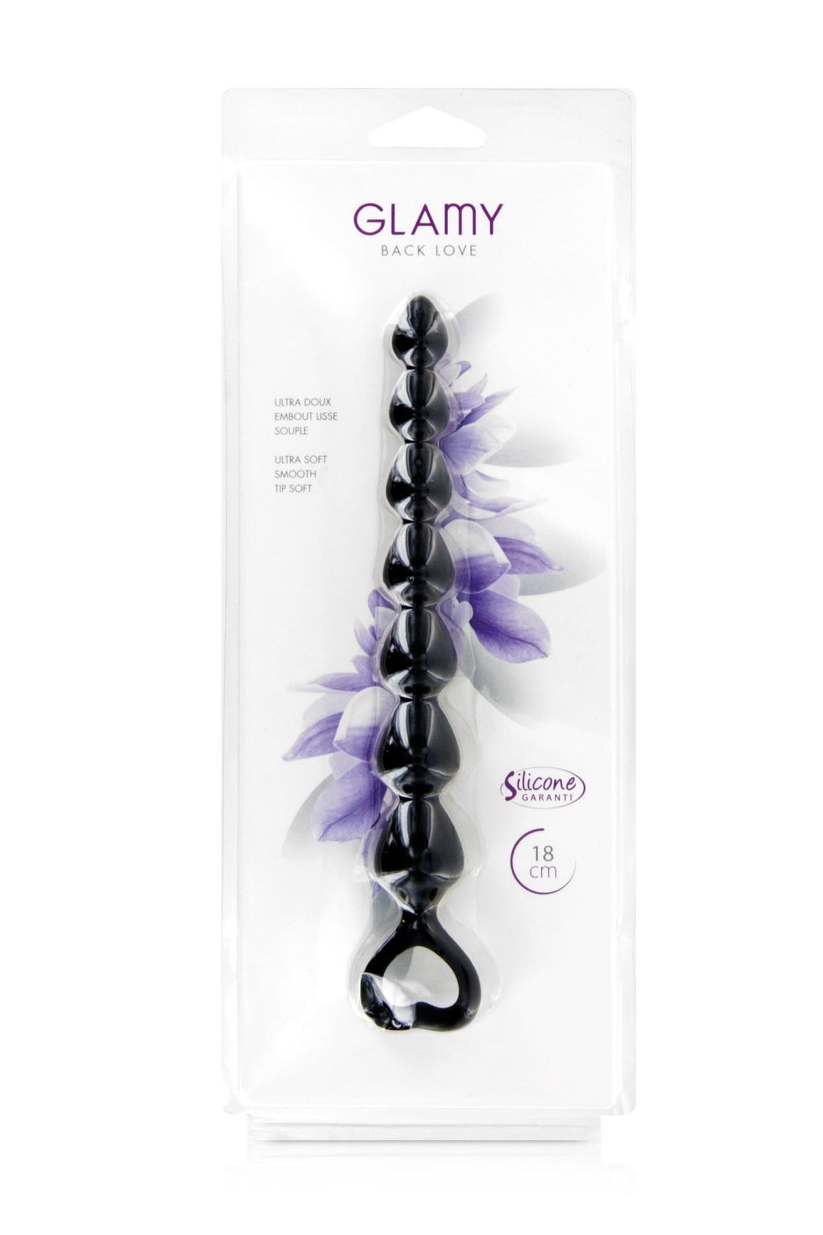 1-Pręt analny siedmiopoziomowy silikonowy Glamy czarny mały 18 cm-1