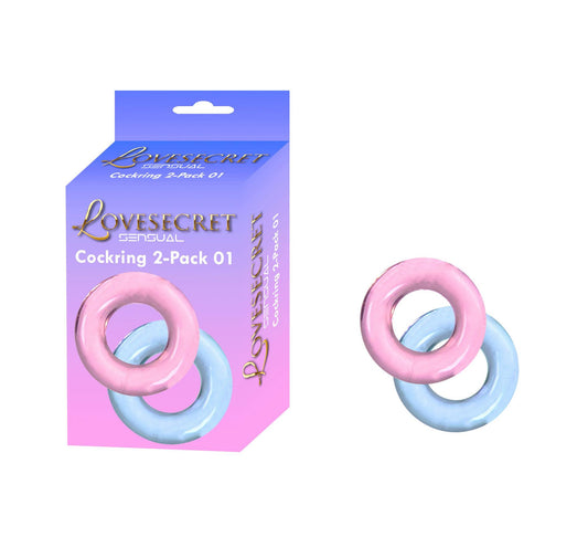 1-Pierścienie erekcyjne Lovesecret dwupak różowy niebieski 3,5 cm-1