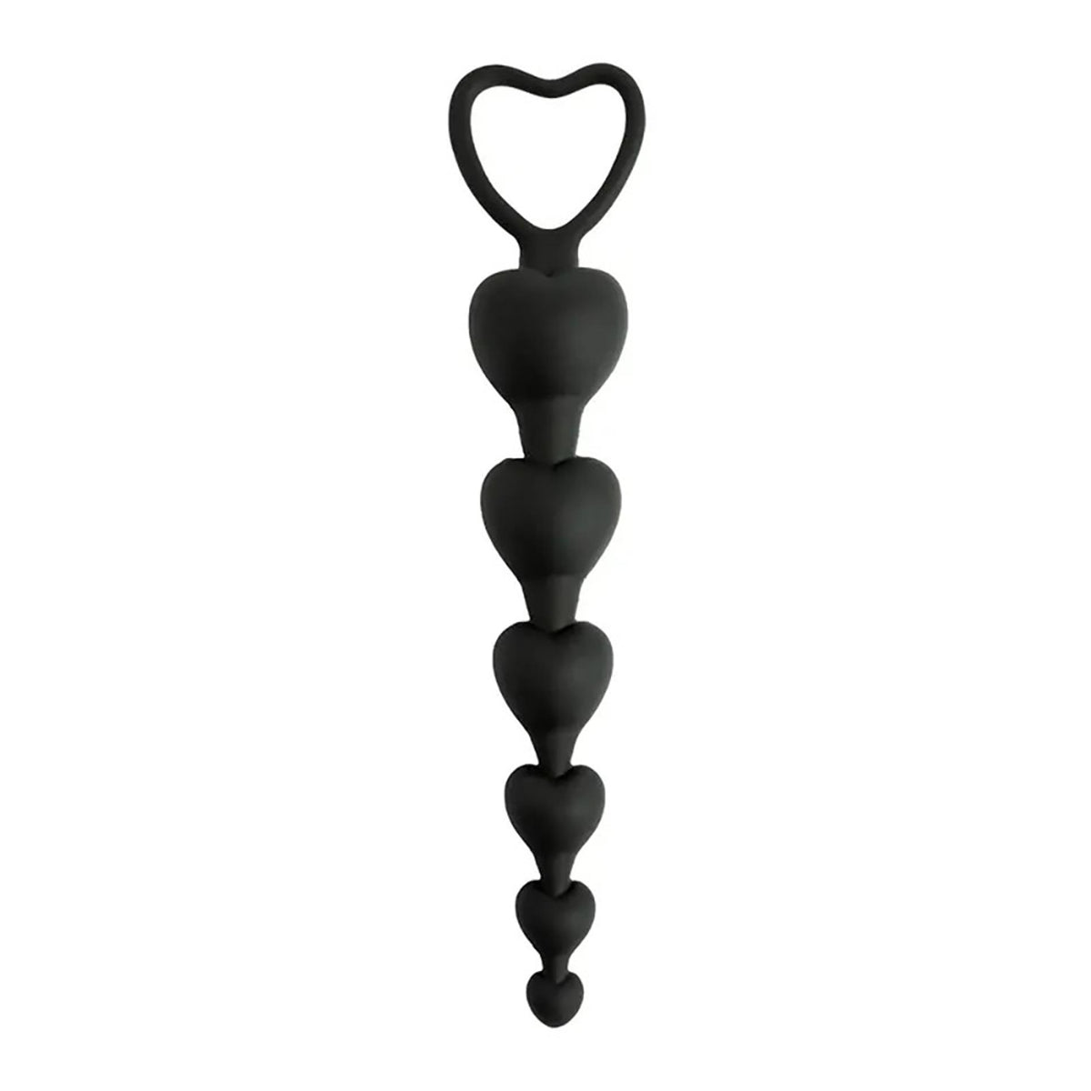 2-Koraliki analne Fantasy serduszka silikonowe czarne 18 cm-2