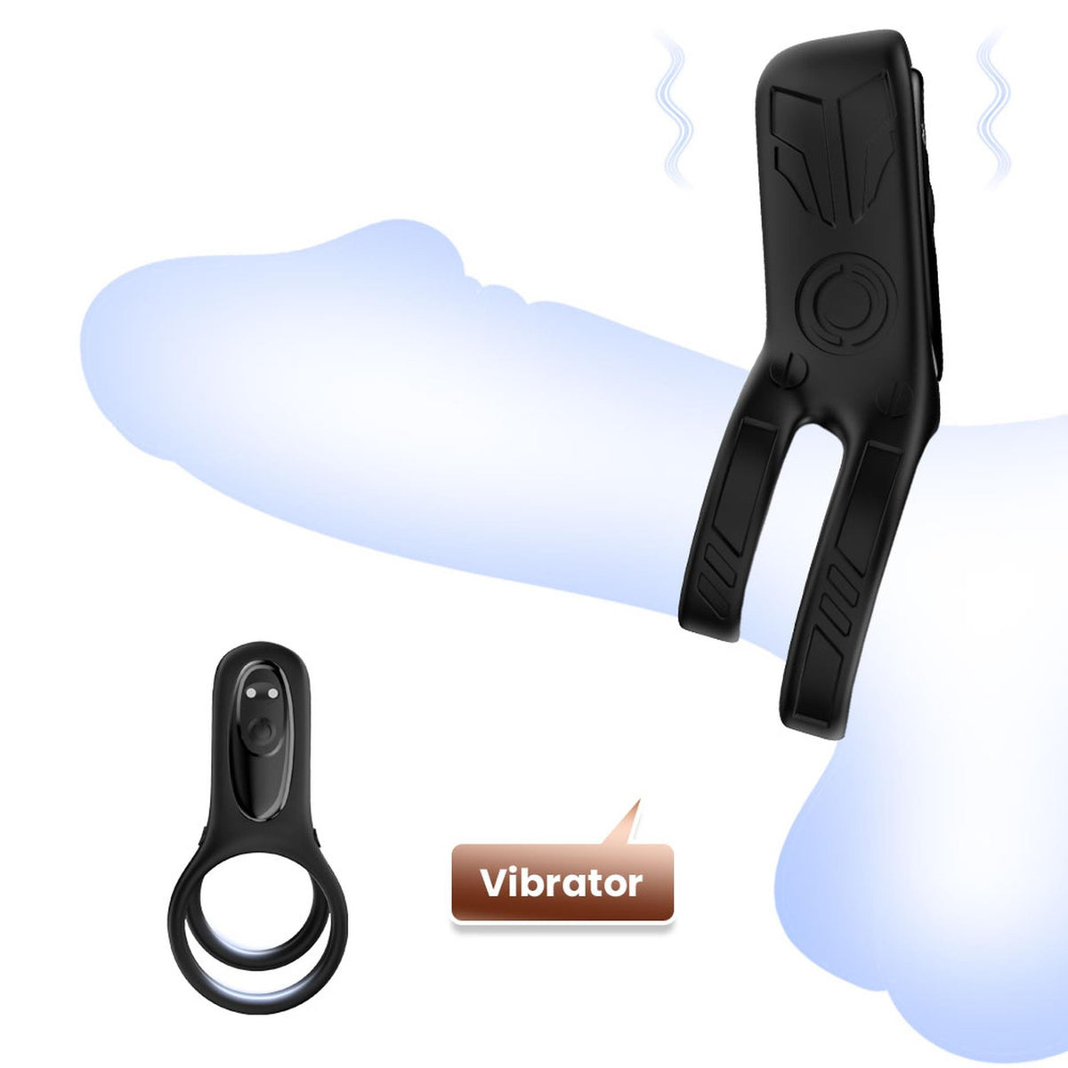 1-Pierścień wibrujący Mechao Black 9 funkcji USB-1